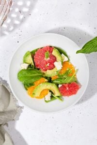 A birds eye view of avocado citrus salad | Hurry The Food Up