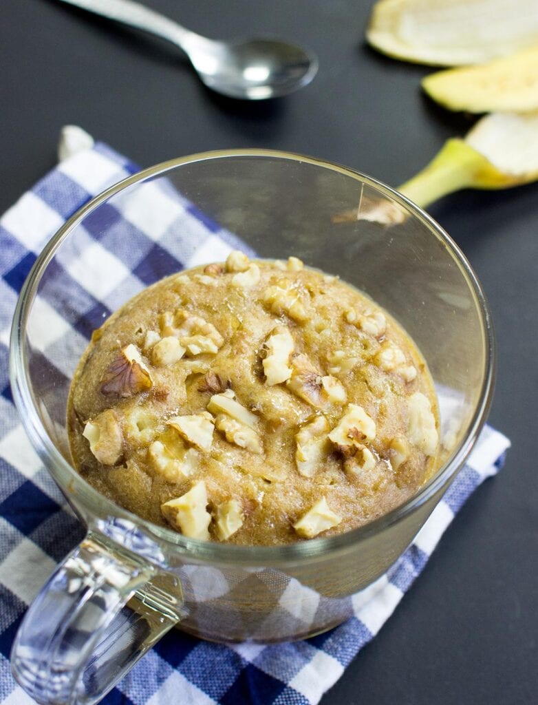 Banana Mug Cake - Beat Cravings The Healthy Way | hurrythefoodup.com