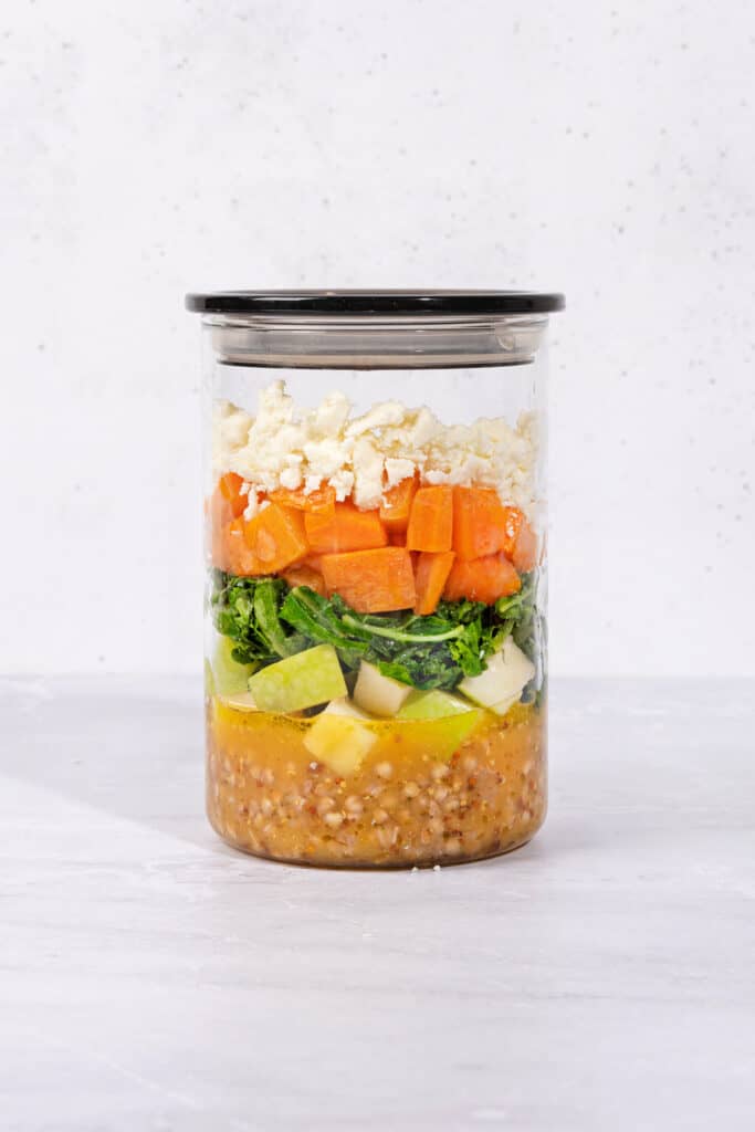 A closed jar of buckwheat salad | Hurry The Food Up