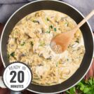 Creamy Garlic Mushrooms - ready in 20 minutes | hurrythefoodup.com