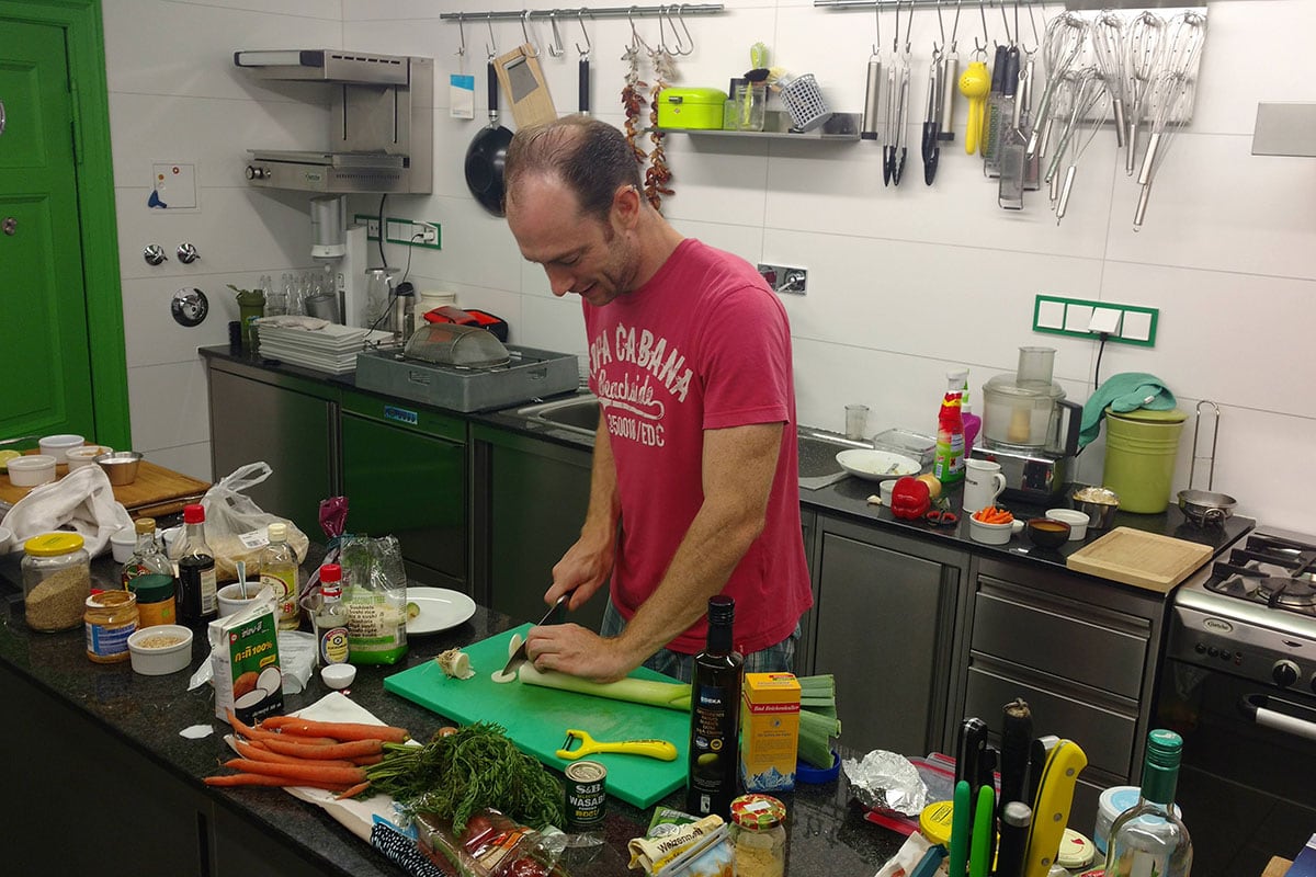 Dave preparing the dish