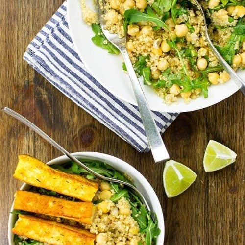 Heavenly Halloumi Salad – Curb Your Hunger - the Halloumi Salad is served #salt #salad | hurrythefoodup.com