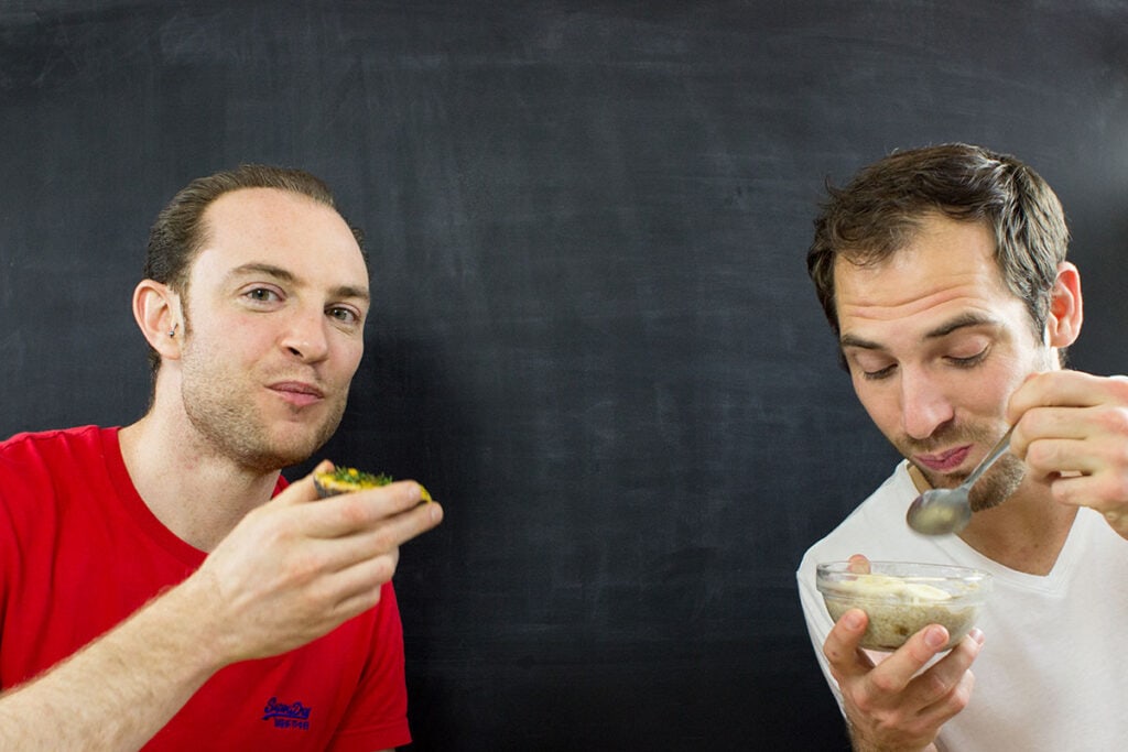 Hauke and Dave testing the recipes