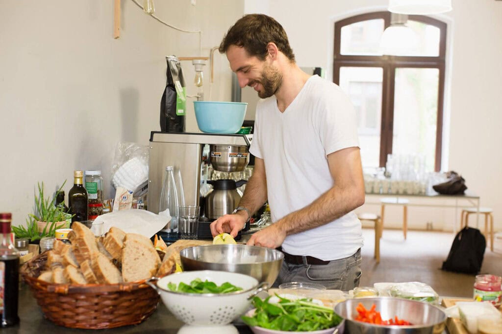 Hauke cooking in the kitchen