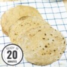 Flour Tortillas lie on the checkered tablecloth with a time badge in the bottom left corner | Hurry The Food Up