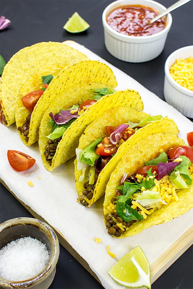 Lentil Tacos – Level Up Dinner - lentil tacos ready to eat #wraps #lentils | hurrythefoodup.com