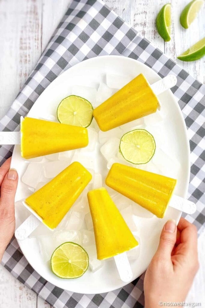 Mango Lassi Popsicles - Low Calorie Desserts under 100 Calories | Hurry The Food Up