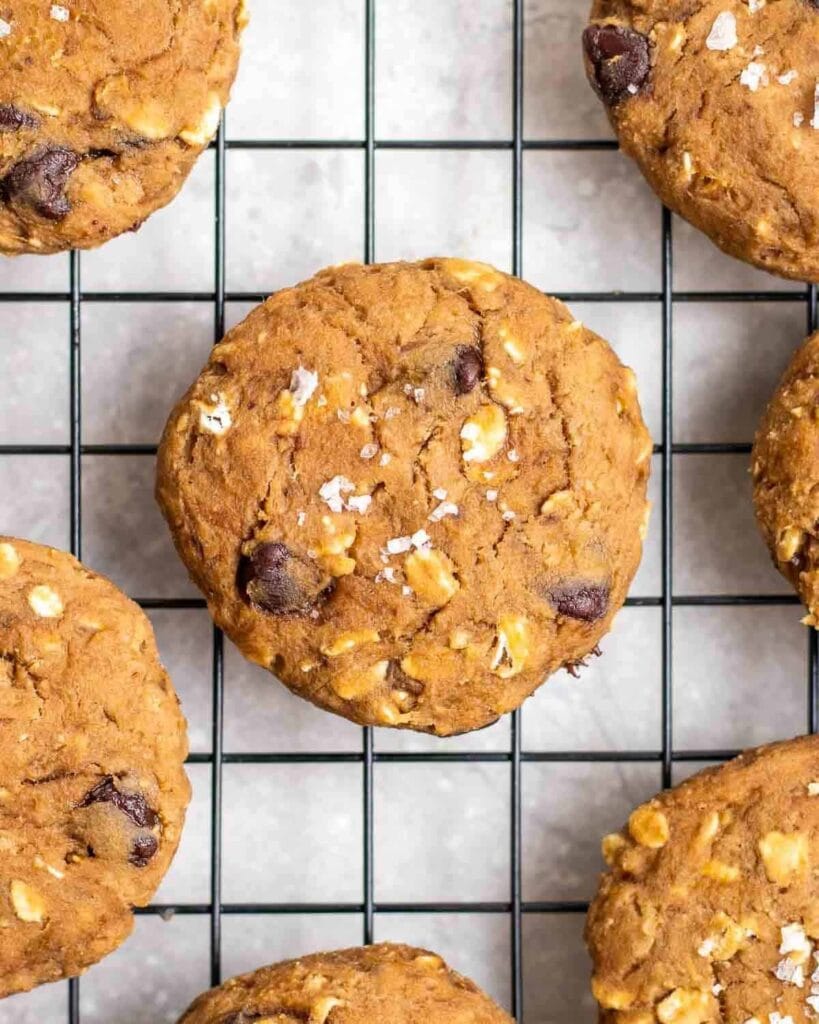 Peanut Butter Banana Oatmeal Vegan Protein Cookies - High Protein Desserts | Hurry The Food Up