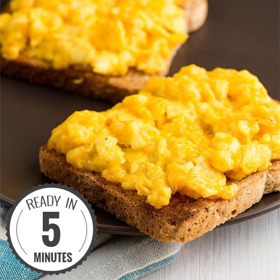 Perfect Scrambled Eggs with Cheese - Ready in 5 Mins | hurrythefoodup.com