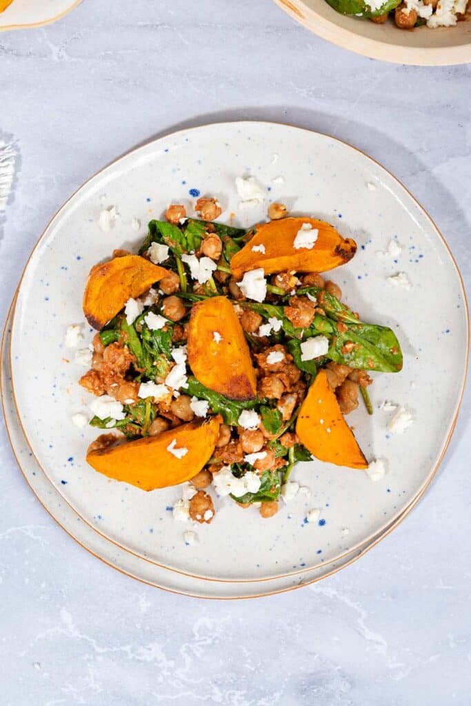 A plate of roasted sweet potato salad | Hurry The Food Up