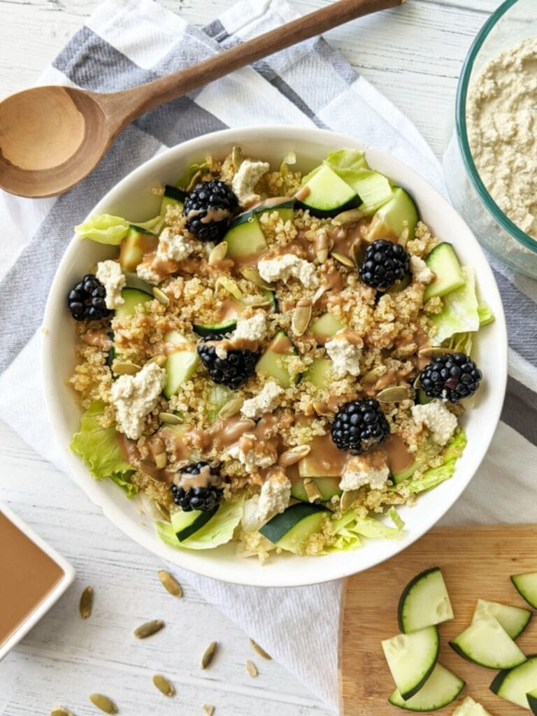 Summer Blackberry Salad with Cashew Ricotta - Weight Loss Salad Recipes | Hurry The Food Up