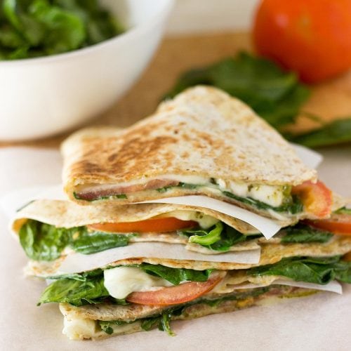 Spinach Tomato Quesadillas is served | hurrythefoodup.com