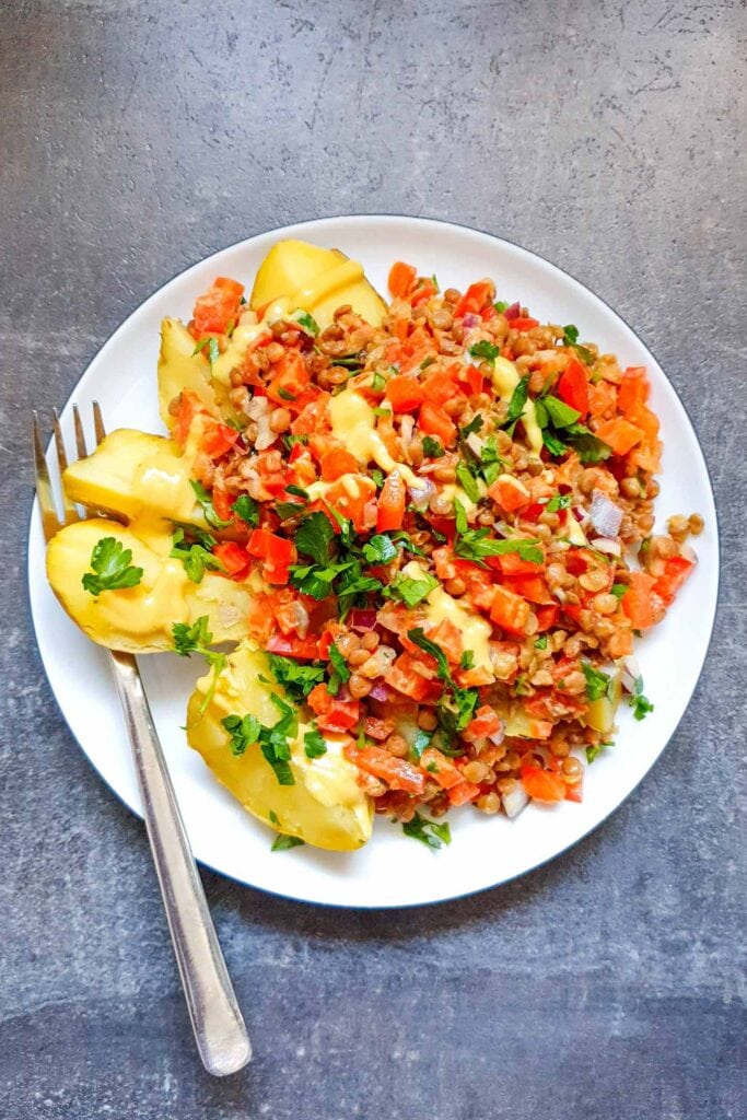 Turkish Lentil Salad with Potatoes | Hurry The Food Up