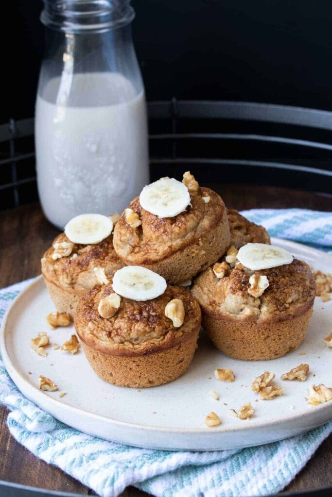 Vegan Oat Banana Blender Muffins - High Protein Desserts | Hurry The Food Up