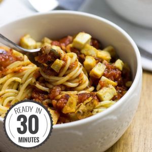 Vegan Tofu Bolognese - It was about time we veganized this Italian classic! | hurrythefoodup.com