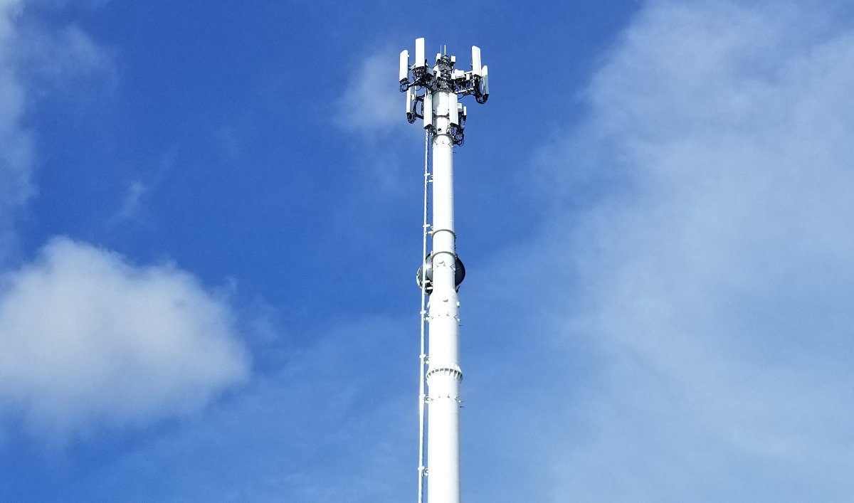 White cell phone tower